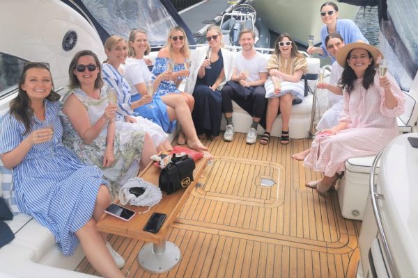 ladies day sunseeker charter Cowes to Southampton Sunseeker party