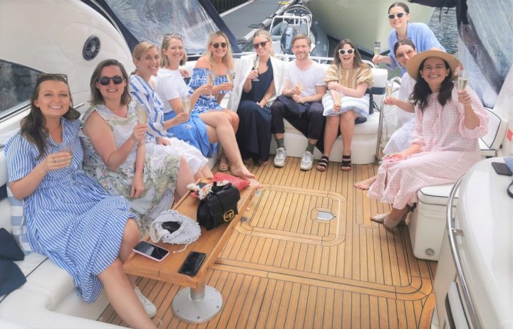 ladies day sunseeker charter Cowes to Southampton Sunseeker party